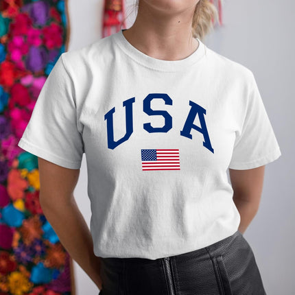USA Patriotic Graphic T Shirt Independence Day American Flag July Fourth Unisex Tee