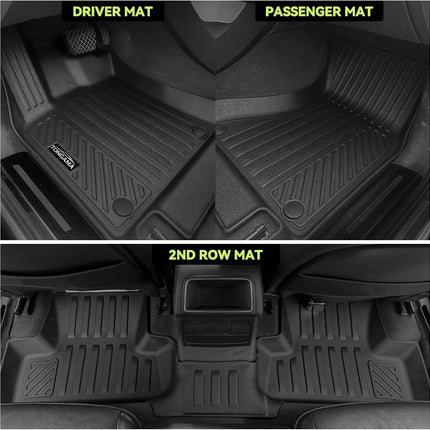Tongama-Floor Mats for 2018-2024 Nissan Kicks, All Weather TPE Floor Liners and Trunk Mat and Backrest Mats Protectors for Nissan Kicks Waterproof Interior Accessories