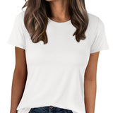 Women Short Sleeve Tops Summer Wrinkle-Free Basic Tee Shirts