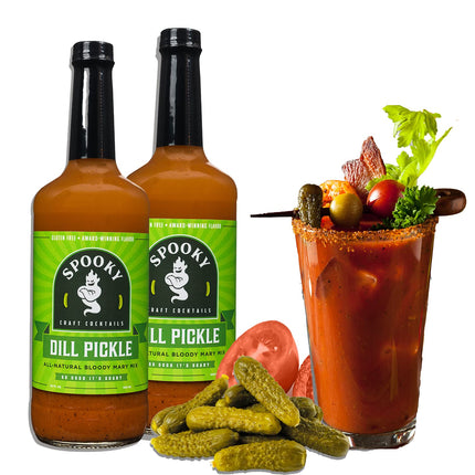 Dill Pickle Bloody Mary Mix - Made With All Premium Natural Ingredients - No Artificial Color or Flavor - No Preservative, No MSG, Low Carb, Low Calorie, & Gluten Free - 32 Oz (Pack of 2)