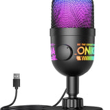 USB Gaming Microphone, RGB Condenser Mic for PC PS4 PS5 Mac