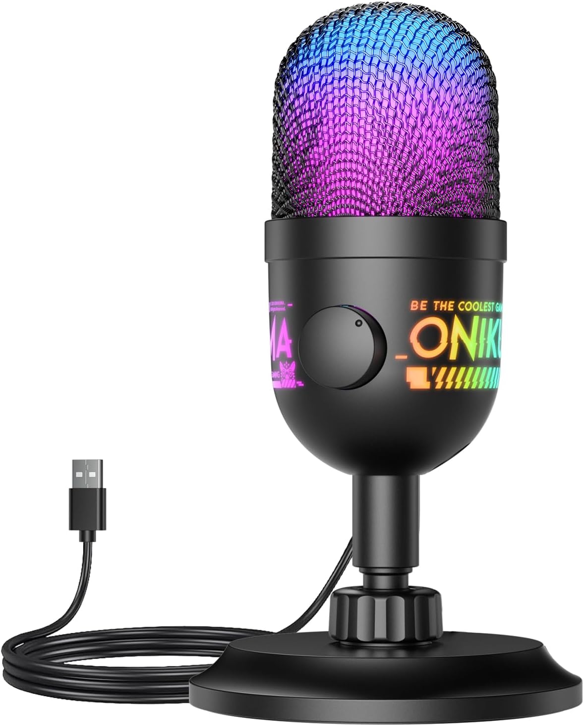 USB Gaming Microphone, RGB Condenser Mic for PC PS4 PS5 Mac