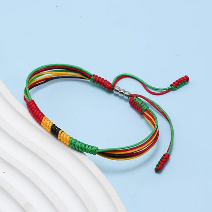 LAMIBEE Patriotic Country Code Flag Pride Bracelet, Protection and Lucky Surfer String Bracelet, Tibetan Wrist Wrap Bracelet, Boho Rope Bracelet for Women, Men, String Thread