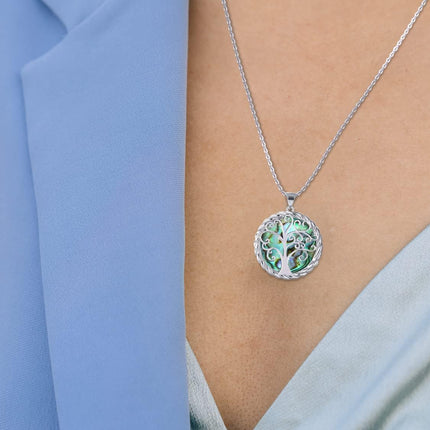 SmileBelle Tree of Life Necklace as Mothers Day Gift for Mom, Birthday Gifts for Stepmom as Bonus Mom Gift from Daughter, Grandma Present Silver Mother in Law Necklace as Tree of Life Jewelry