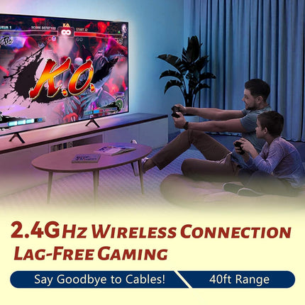 HRYYDS 2026 Retro Gaming Console Pro 4K HDMI with 40,000+ Built-in Classic Video Games - Plug & Play Game Stick for TV with 2 Wireless Controllers | 23 Emulator Support 64GB