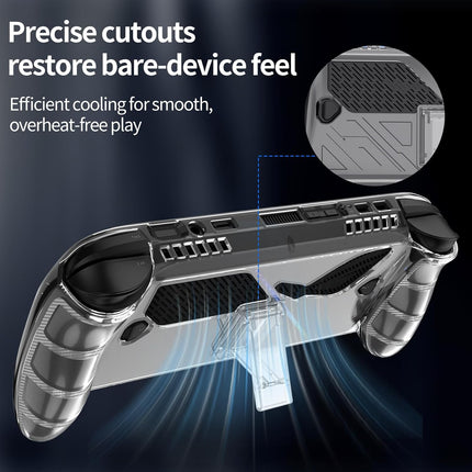 Protective Case with Kickstand for ASUS ROG Xbox Ally X 2025 - Shockproof TPU Cover with Stand, Non - Slip & Anti- Collision Handheld Game Console Accessories (Transparent)