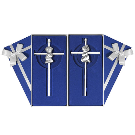 Baby Wall Cross Baptism Gifts for Boys, 7-inch Silver Blessing Boy Baptism Crosses for First Holy Communion Christening and Dedication Baptismal Gifts from Godparents