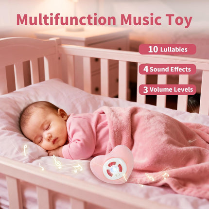 2-in-1 Tummy Time Mat & Seated Support Pillow with 5 Toys, Baby Floor Seat for Tummy Time & Early Sitting Support, Musical Stuffed Toys, Sensory Development Gifts for Newborn Babies