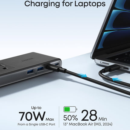 Anker Nano Power Strip, Desk Clamp with 1500J Surge Protector, 5ft Extension Cord, 70W Max Gaming Desk Accessories, 6 AC, 2 USB A, 2 USB C, Home Office Essentials, Fit 0.6~1.8'' Tabletop Edge (White)