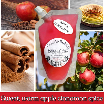 304CandleCo Large Squeeze Soy Wax Melt - 50 SCENTS! - Highly Fragrant & Hand-Crafted - Easy Mix & Match - American Made - Perfect for Wax Warmers (8oz, Apple Cinnamon)
