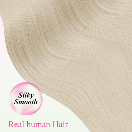 YoungSee 24 Inch Platinum Blonde Tape in Extensions Human Hair Invisible Tape in Hair Extensions Human Hair Platinum Blonde Tapes on Hair Extension Remy Hair for Long Hair 20pcs 50g