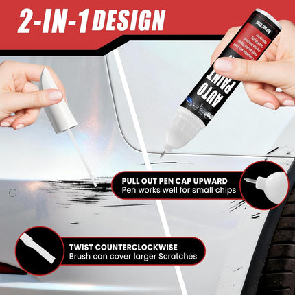 Touch Up Paint for Cars (Pearl White Multi-Coat PPSW), Compatible with Tesla Model Y/3/X/S, 0.4 fl oz Color Accurate 2-in-1 Car Paint Scratch Repair Pen, Easy to Use, Fast-Drying, Long-Lasting
