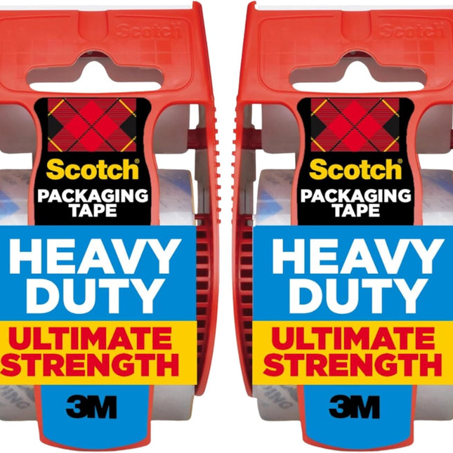 Heavy Duty Packaging Tape, 2 Inches x 800 Inches, Clear - 2 Count