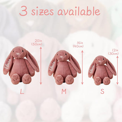 Personalized Easter Bunny Rabbit, Custom Name Monogrammed Embroidered Bunny, Fluffy Rabbit with Long Ears,Plush Bunny Toy, Gift for Baby Kids(11.8inches)
