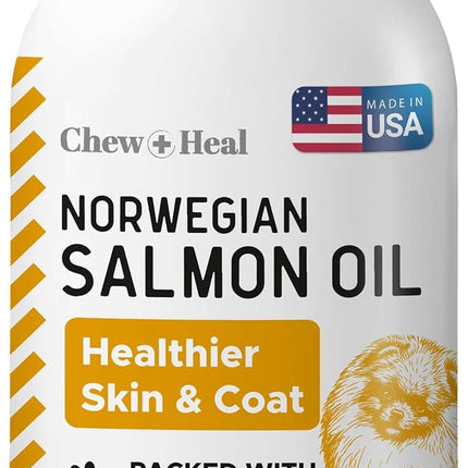 Salmon Oil for Dogs - Premium Fish Oil for Skin and Coat Health - Omega 3 Supplement - Supports Itchy Skin - 8 oz Liquid - Norwegian Dog Salmon Oil - Essential Dog Supplement