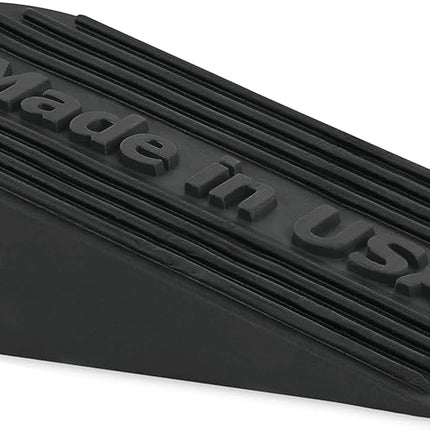 Large Big Rubber Door Stopper Made In USA - Door Stop Wedge for Carpet, Tile, Concrete Floor, Tall Door Stoppers for Bottom of Door - Heavy Duty for Commercial & Home - 6.5 x 2.75 x 1.9 Inches - Black