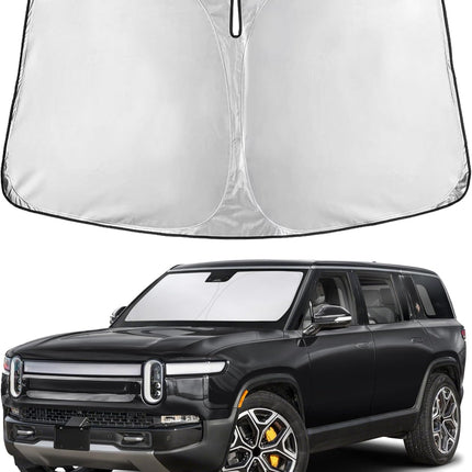 EcoNour Windshield Sunshade Compatible for Rivian R1S / R1T 2022-2024 2025 2026, Sun Visor for Front Windshield & Window Sun Shade Cover, UV Heat Blocker & Protector, Car Accessories