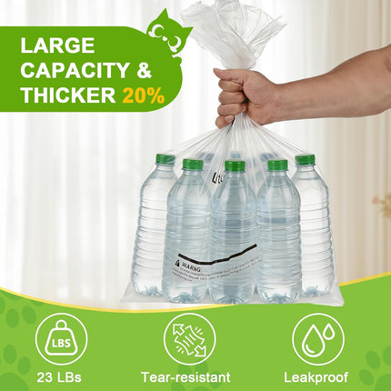 Litter Box Waste Bags,90 Count | Compatible with Litter Box Ro.bot 4/3/5| Thick & Leakproof Automatic Litter Box Liners | 23.6x25.2in Transparent Cat Litter Liners |9-11 Gallon Capacity for Cat Owner