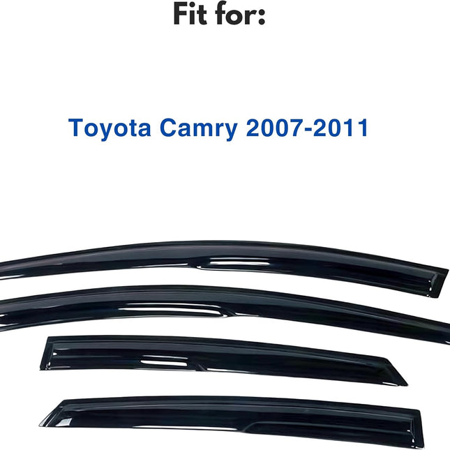 Out-Channel Window Visors Rain Guards, 4-Piece Set for 2007-2011 Vehicle Fitment