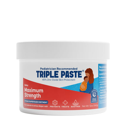 3X Max Strength Diaper Rash Ointment, 40% Zinc Oxide, 6 oz