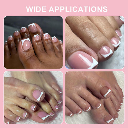 Toe Nail Press Ons, French Square Toe Tips, Press On Nails for Women - photo 5