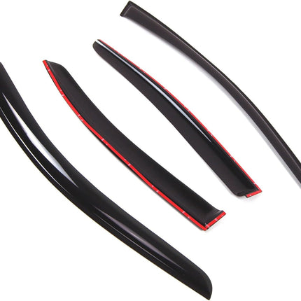 TuningPros Outside Mount Window Vent Visors Rain Guards Compatible with Nissan Maxima Sedan 2009-2015 | Side Window Wind Deflectors Rain Shields | Black Tinted, 4 Pcs Set, BGWV-346