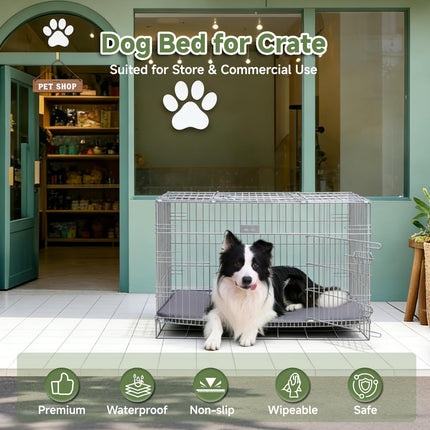 Outdoor Dog Crate Pad Bed, Reversible Waterproof Wipeable Kennel Mat, 35x22