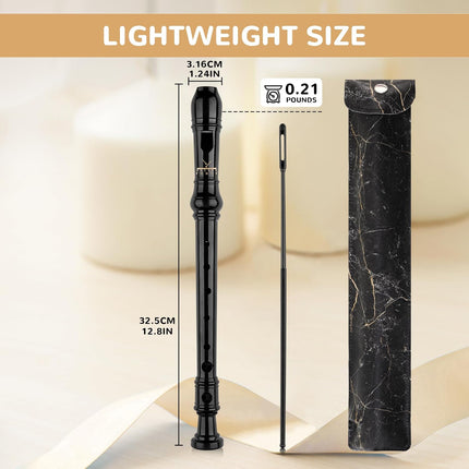 Soprano Recorder 8-Hole Instrument for Beginners Kids Students, Baroque Style C Key Flute with Cleaning - photo 2