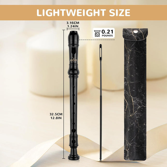 Soprano Recorder 8-Hole Instrument for Beginners Kids Students, Baroque Style C Key Flute with Cleaning - photo 2