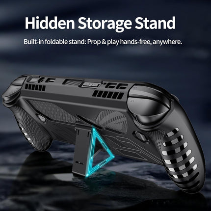 Protective Case with Kickstand for ASUS ROG Xbox Ally X 2025 - Shockproof TPU Cover with Stand, Non - Slip & Anti- Collision Handheld Game Console Accessories (Black)