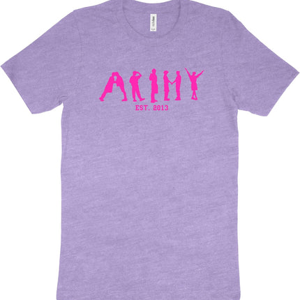Army Est 2013 T-Shirt - Minimalist Member Silhouette Graphic Tee - Premium Cotton Black Concert Shirt for Kpop Fans & Lovers
