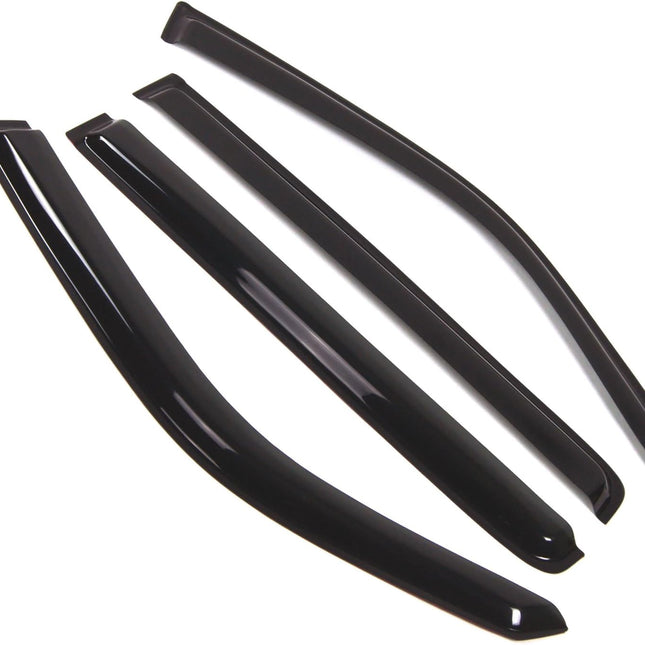 Outside Mount Window Vent Visors Rain Guards, Black Tinted 4-Piece Set
