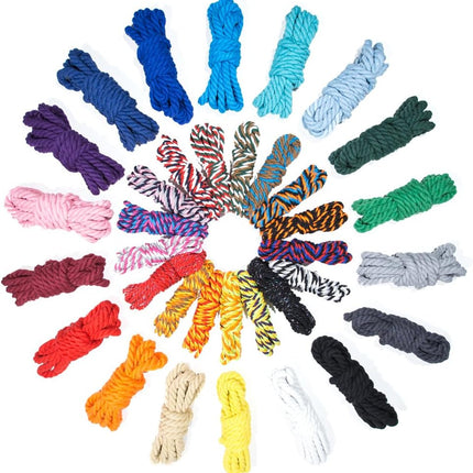 Super Soft 3 Strand Twisted Cotton Rope (Black, 1/4 Inch x 10 Feet)