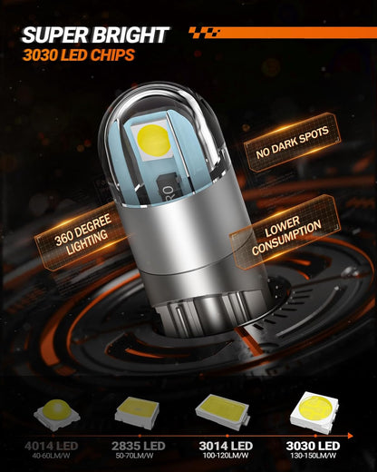 194 LED Bulb 6000K White, T10 168 2825 W5W, Pack of 10 - photo 4