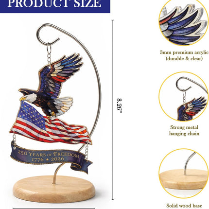 250th Anniversary USA Ornament 1776 –2026, America 250 Eagle Patriotic Tabletop Decoration, 4th of JulyDecorations, Patriotic Gift for Veterans Independence Day