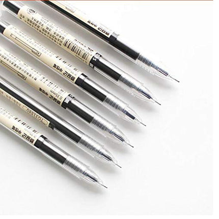 Gel Ink Pen Japanese Style Liquid Ink Rollerball Pens Quick Drying 0.35mm Ultra Fine Point Ballpoint Maker Pen for Office School Stationery Supply,12 Pcs/Set, Black