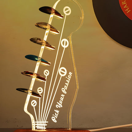Light Up Guitar Pick Holder, Guitar Gift for Music Lovers
