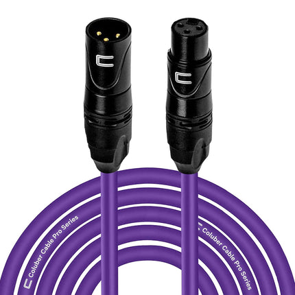 Balanced XLR Cable Male to Female - 20 Feet Purple - Pro 3-Pin Microphone Connector for Powered Speakers, Audio Interface or Mixer for Live Performance & Recording