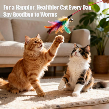 Dewormer for Cats Broad Spectrum for Tapeworms, Roundworms & Hookworms, Promotes Digestive Comfort & Daily Balance