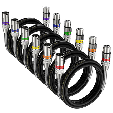 Cable XLR 25 Feet 6 Packs, cable de micrófono XLR macho a hembra