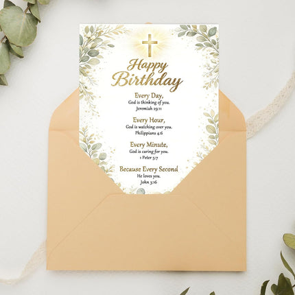 DaySpring Religious Birthday Card with Bible Verse, Christian Birthday Card for Women Men, Faith Based Birthday Card