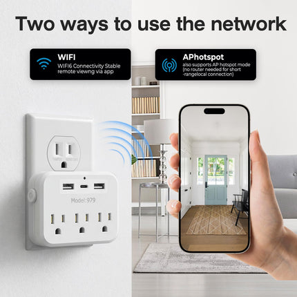 Cámara de vigilancia Wi-Fi Hd 1080p; cámara inalámbrica de pared con detección de movimiento y grabación en bucle; compatible con carga rápida y monitoreo remoto; diseñada específicamente para seguridad del hogar