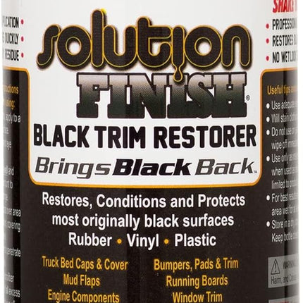 Black Plastic & Vinyl Trim Restorer - Use for Car and Truck Detailing, No Wet Look, Instantly Revives Color to Trim, Bumpers, Mud Flaps, Etc., Black (12 oz)