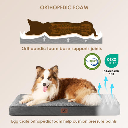 Cama ortopédica para perros grande con funda extraíble lavable, 41IN gris
