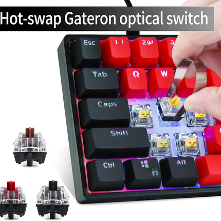 GTSP Gk61 SK61 60% Mechanical Keyboard, Custom Hot Swappable 60 Percent Gaming Keyboard with RGB Backlit, NKRO, Water-Resistant, Type-C Cable for Win/PC/Mac (Gateron Optical Yellow, Milan)