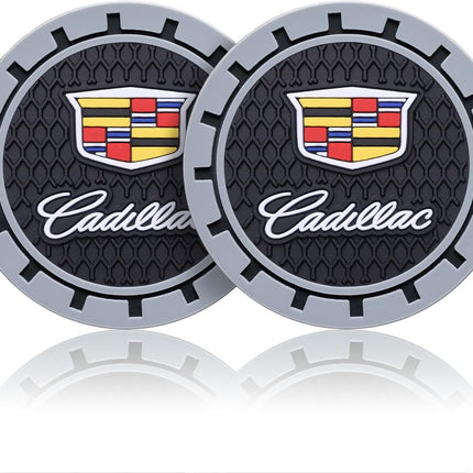Car Cup Coaster, 2PCS Universal Non-Slip Cup Holders, Compatible with Cadillac Series Car Cup Holder Coasters，Car Drink Coaster Holder Accessory, Black