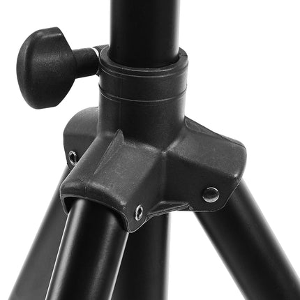 Amazon Basics Adjustable Height Tripod Speaker Stand, Sturdy Steel, Holds up to 99.2 lbs, 52" to 73", Black