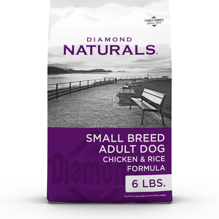 Diamond Naturals Small Breed Chicken and Rice Formula Adult Dry Dog Food with Protein from Real Chicken, Healthy Fats, Probiotics and Essential Nutrients for Small Breed Dogs 6lb