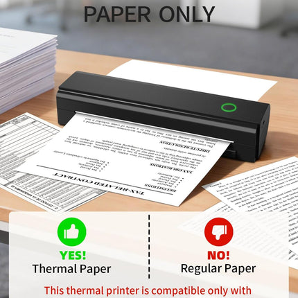 Portable Printers Wireless for Travel, N80 Wireless Thermal Printer Bluetooth Inkless Printer Support 8.5" X 11" US Letter & A4, Compatible with iOS, Android, Laptop