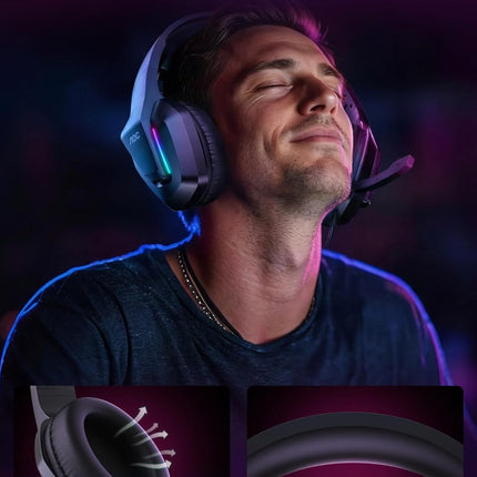 AOC Xbox Gaming Headset with Microphone, Wired Surround Sound Headphones for Xbox Series X|S, PS5, PC, Switch, Noise Canceling Over-Ear Gaming Mic, RGB Lights, 50mm Drivers, 3.5mm Jack, Black